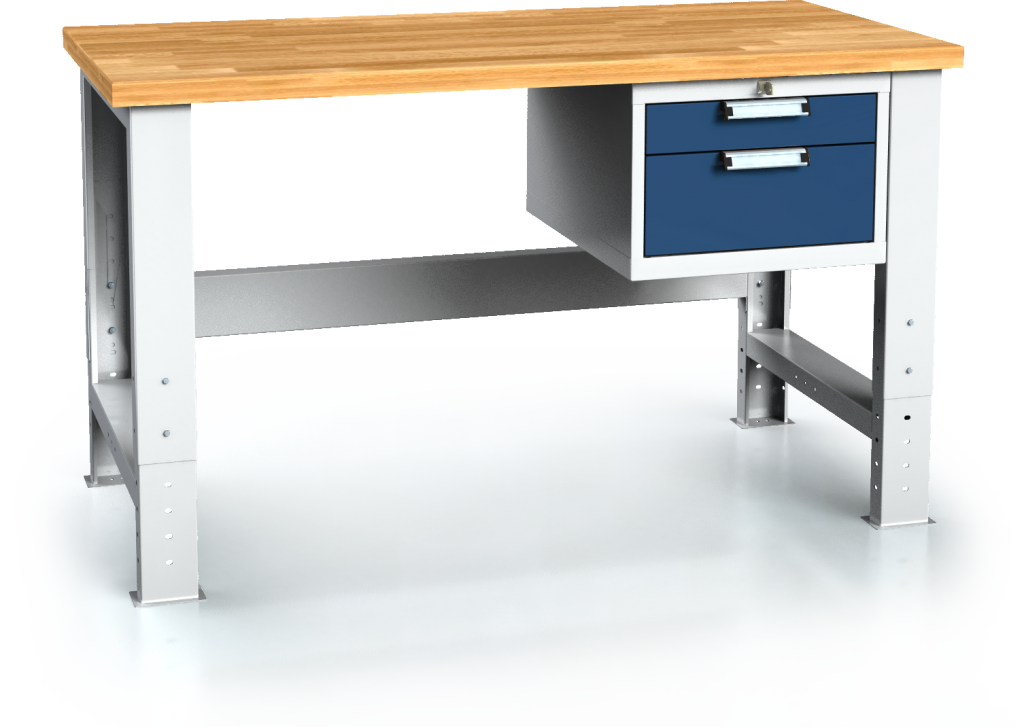 Workbenches alcera UNI - board - foot - container 700 - 1055 x 1500 x 700